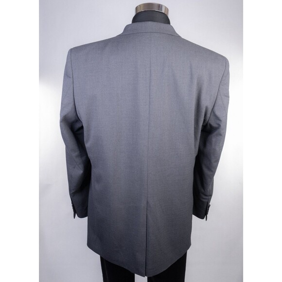 Haggar Sport Coat Blazer Sz 44L Micro Check Gray Two Button Classic fit Poly EUC - Picture 8 of 13